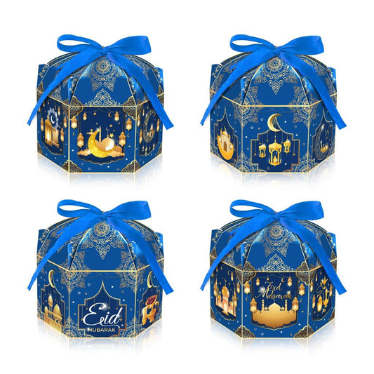 Eid Mubarak Dome Style Favour Box With Ribbon