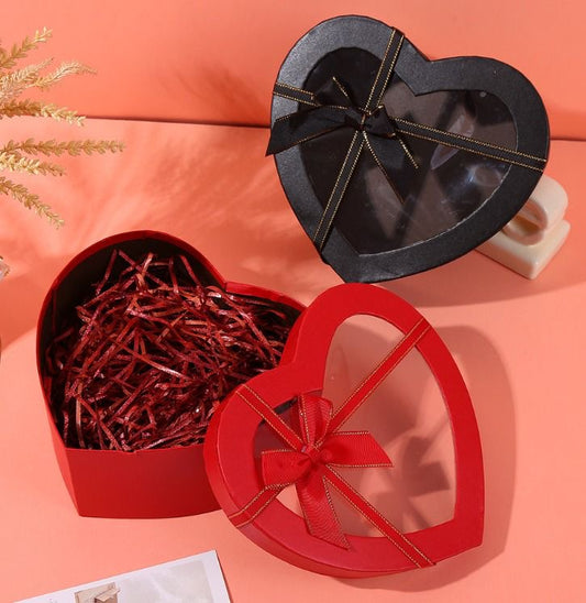 Fillable Heart Gift Boxes with Clear Window - Set of 3