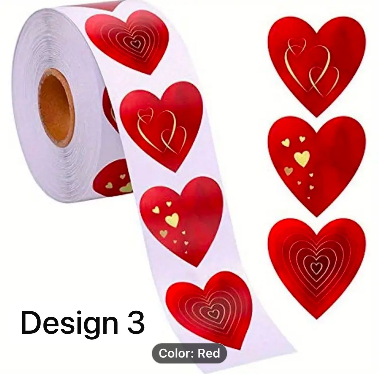 Valentines Design Stickers - 2.5cm(1inch )