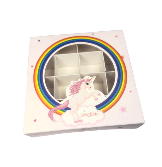 Pink with Unicorn Design Window box - 15x15x3.5cm