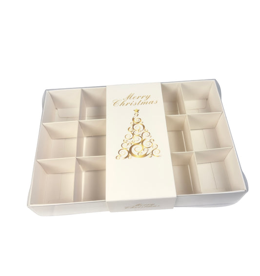 Clear Lid Box With Christmas Tree Sleeve - 20 x 14 x 3.5cm