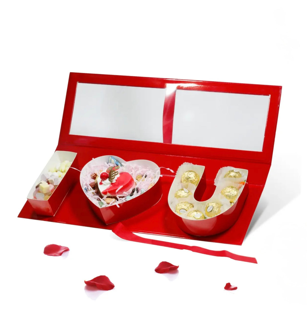 Red Fillable ' I❤️U' Window Treat Box - 44x15x5.3cm