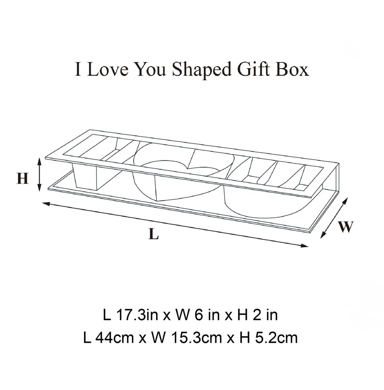 Red Fillable ' I❤️U' Window Treat Box - 44x15x5.3cm