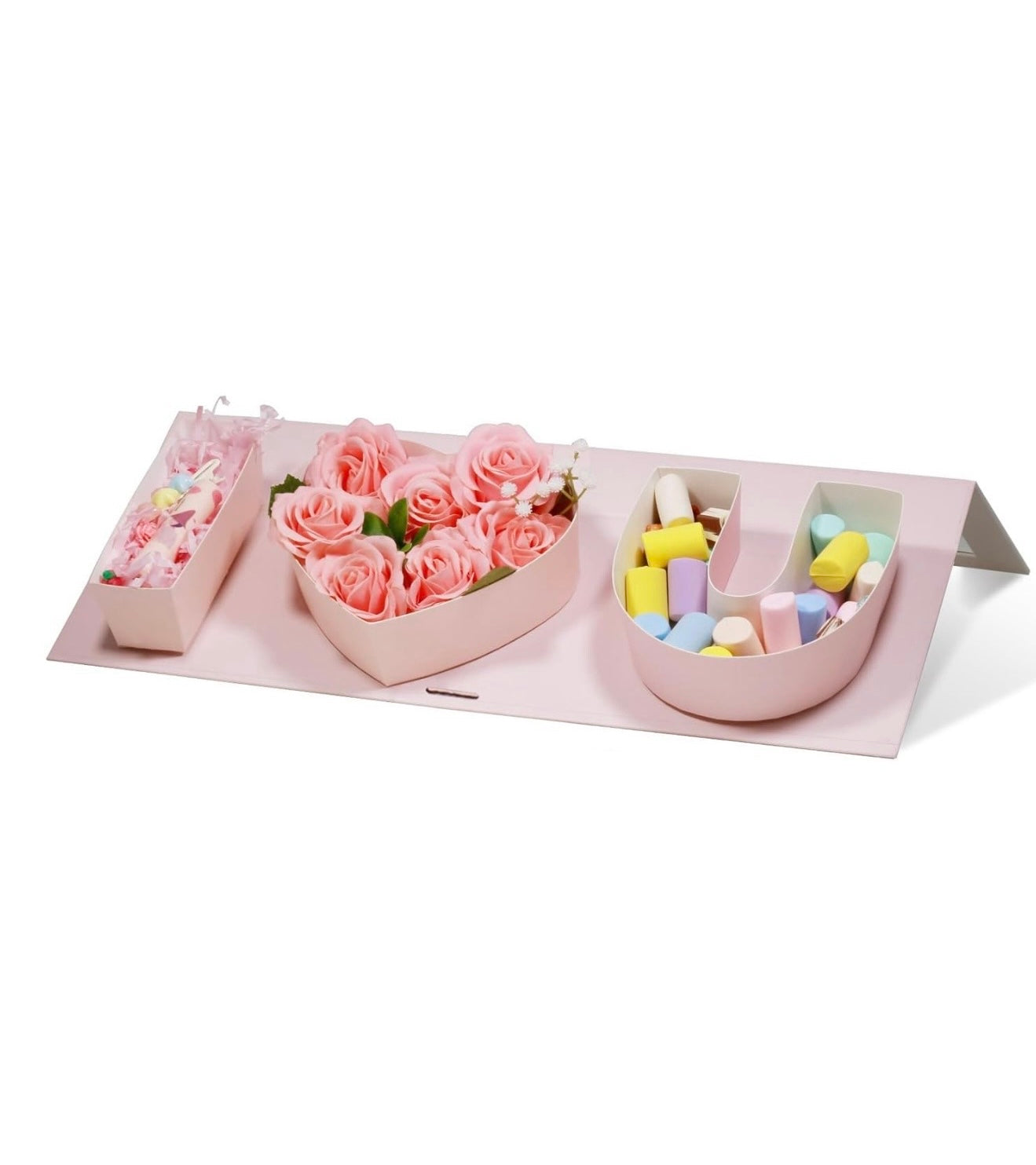 Red/Pink Fillable ' I❤️U' Window Treat Box - 44x15x5.3cm