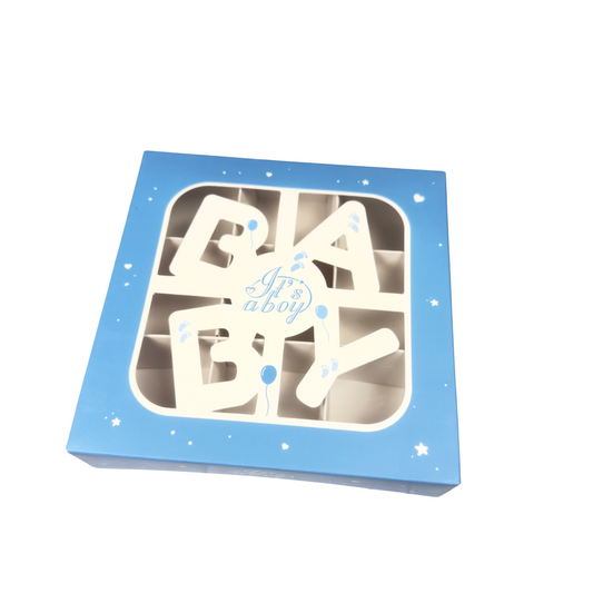 Baby 'Its a boy' Window Box With Inserts - 15x15x3.5cm