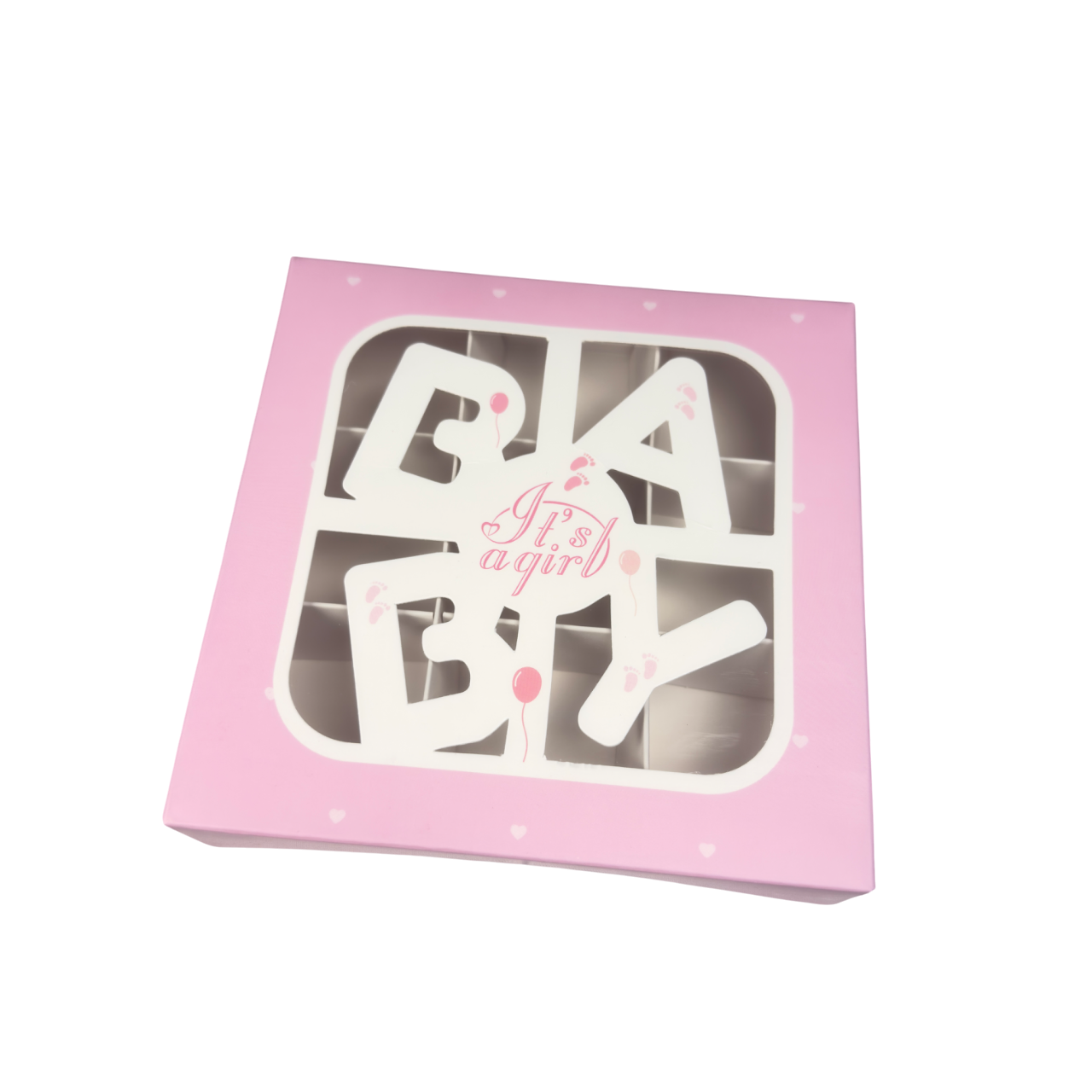Baby 'Its a girl' Window Box With Inserts - 15x15x3.5cm
