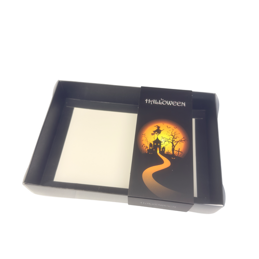 Clear Lid Box with Black Halloween Sleeve - 26 x 20 x 5cm
