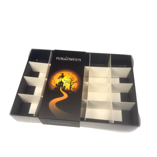 Clear lid Black Box with Halloween Sleeve - 20 x 14 x 3.5cm