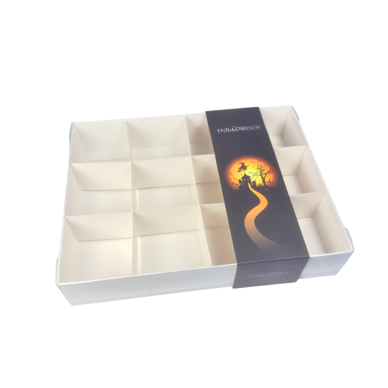 Clear Lid Box with Black Halloween Sleeve - 26 x 20 x 5cm