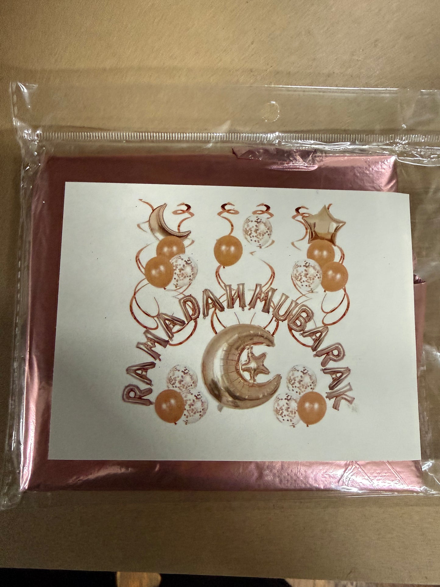 Rose Gold Ramadan Mubarak Balloon Set