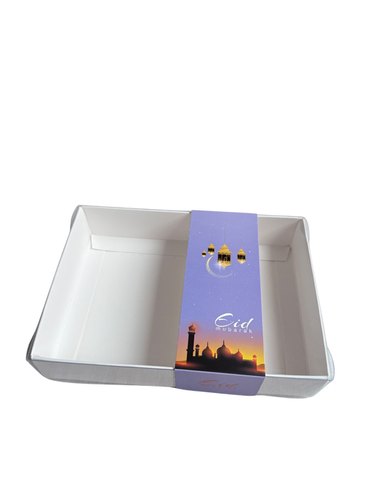 Small Clear Lid Box With Purple Eid Sleeve - Multiple Sizes
