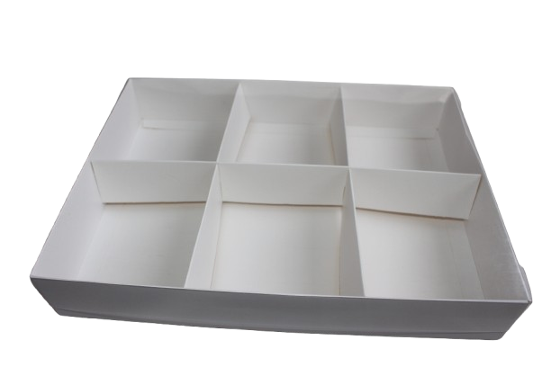 Clear Lid Boxes / 6 Grid Box - 30 x 22 x 5cm