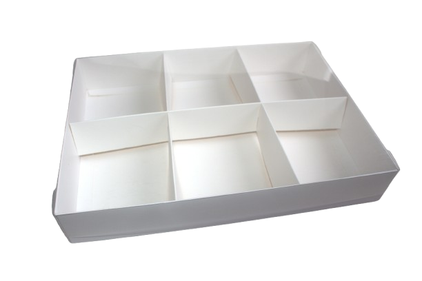 Clear Lid Boxes / 6 Grid Box - 30 x 22 x 5cm