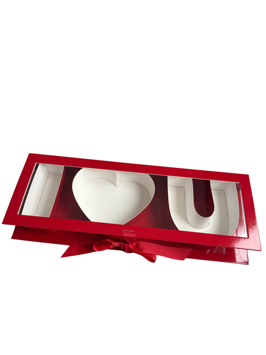 Red Fillable ' I❤️U' Window Treat Box - 44x15x5.3cm