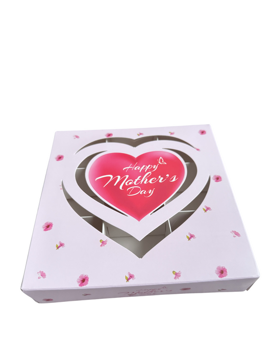 Mothers Day Pink Heart Window Boxes - 15x15x3.5cm