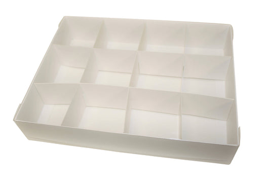Clear lid White box with Christmas Tree sleeve - 26 x 20 x 5cm