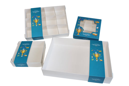Clear Lid Box With Thank You Teacher sleeve - 26 x 20 x 5cm