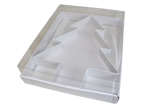 Fillable White Christmas Tree Shape Box