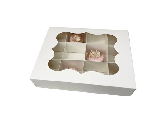 Large White Window Bakery/Section Box - 24 x 18 x 5 cm
