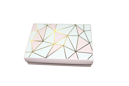 Pink 6 grid section box with lid - 24 x 17 x 5.2cm