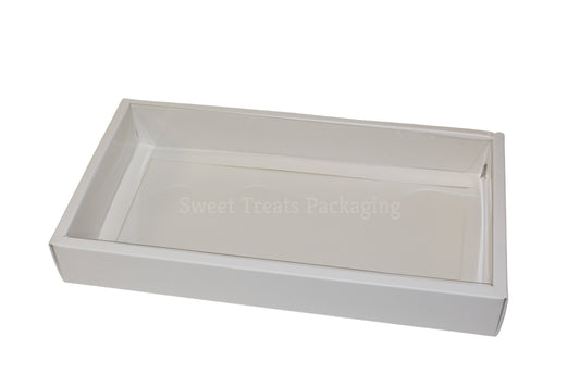 Clear lid border boxes - 24x12x3.5cm