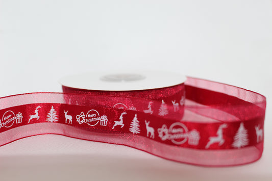 Red 'Merry Christmas' ribbons