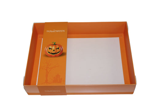 Clear lid Orange box with Halloween sleeve - 30 x 22 x 5cm