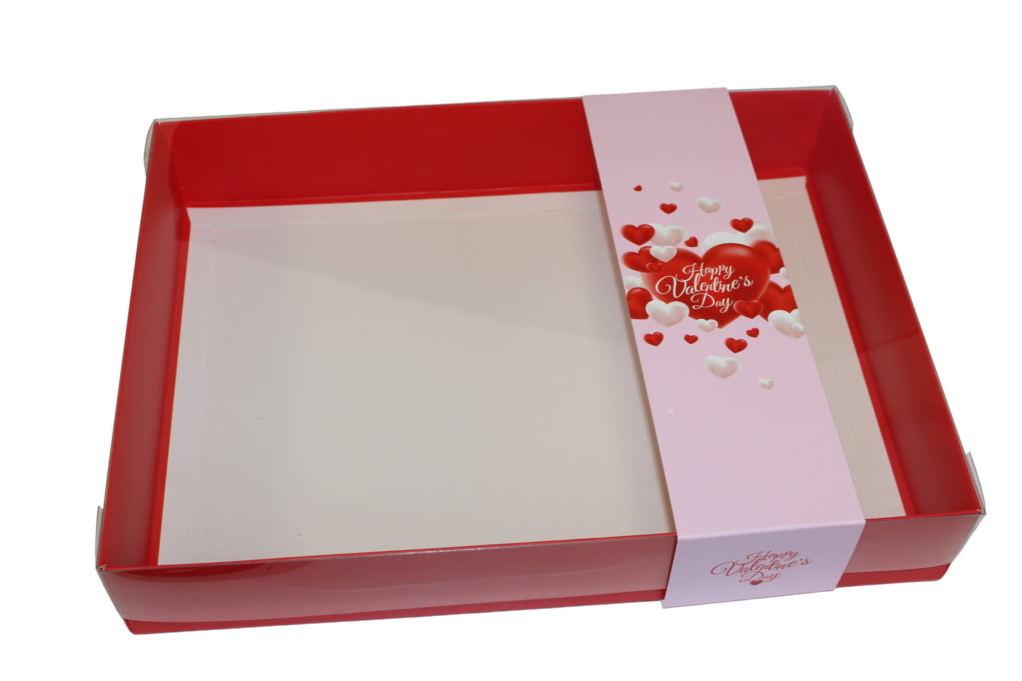 Clear Lid Box With Happy Valentines Sleeve - 30 x 22 x 5cm