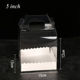 Clear Cake Box With Handle - 15x15x12/18cm