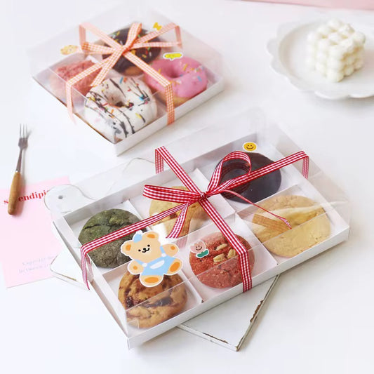 Clear Lid Donut & Brownie Box (4 or 6 Grid)