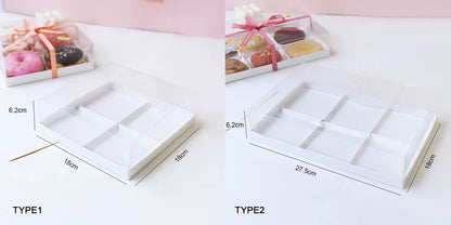 Clear Lid Donut & Brownie Box (4 or 6 Grid)