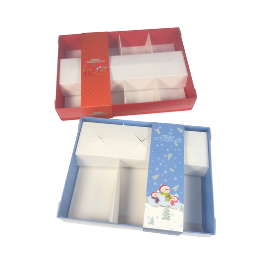 Clear Lid Fondue/Dipping Box with Christmas Sleeve
