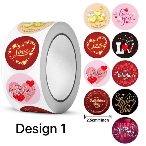 Valentines Design Stickers - 2.5cm(1inch )