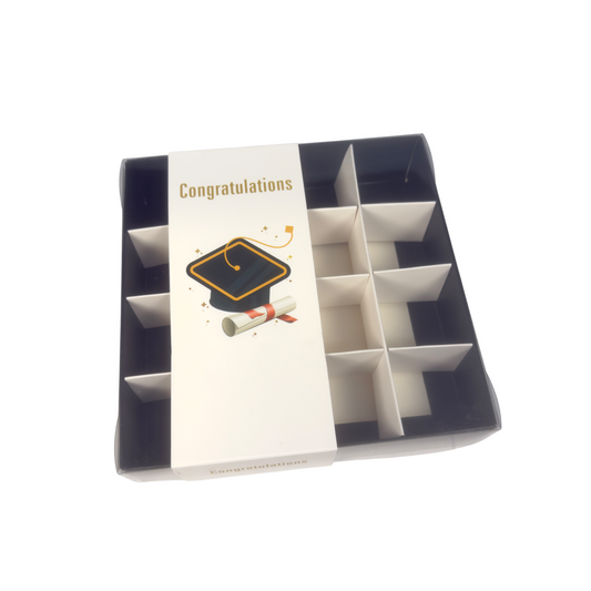 Clear Lid Box With Graduation Sleeve - 15 x 15 x 3.5cm
