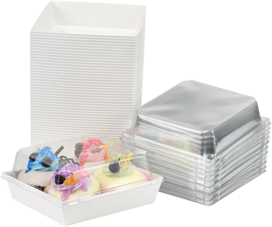 Treat Bakery Boxes with Clear Lids – Multiple Sizes - Oil-Proof Packaging
