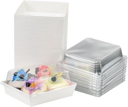 Treat Bakery Boxes with Clear Lids – Multiple Sizes - Oil-Proof Packaging