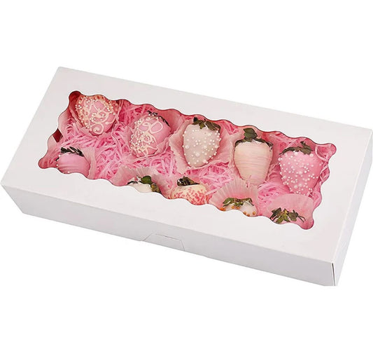 Bakery/Treat White Window Box - 30x14x6.5cm
