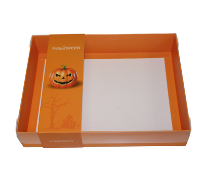 Clear lid Orange box with Halloween sleeve - 30 x 22 x 5cm