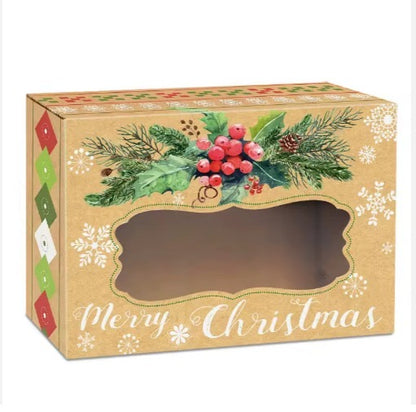 Christmas Window Bakery Boxes - 21.5 x 14.5 x 6.5 cm