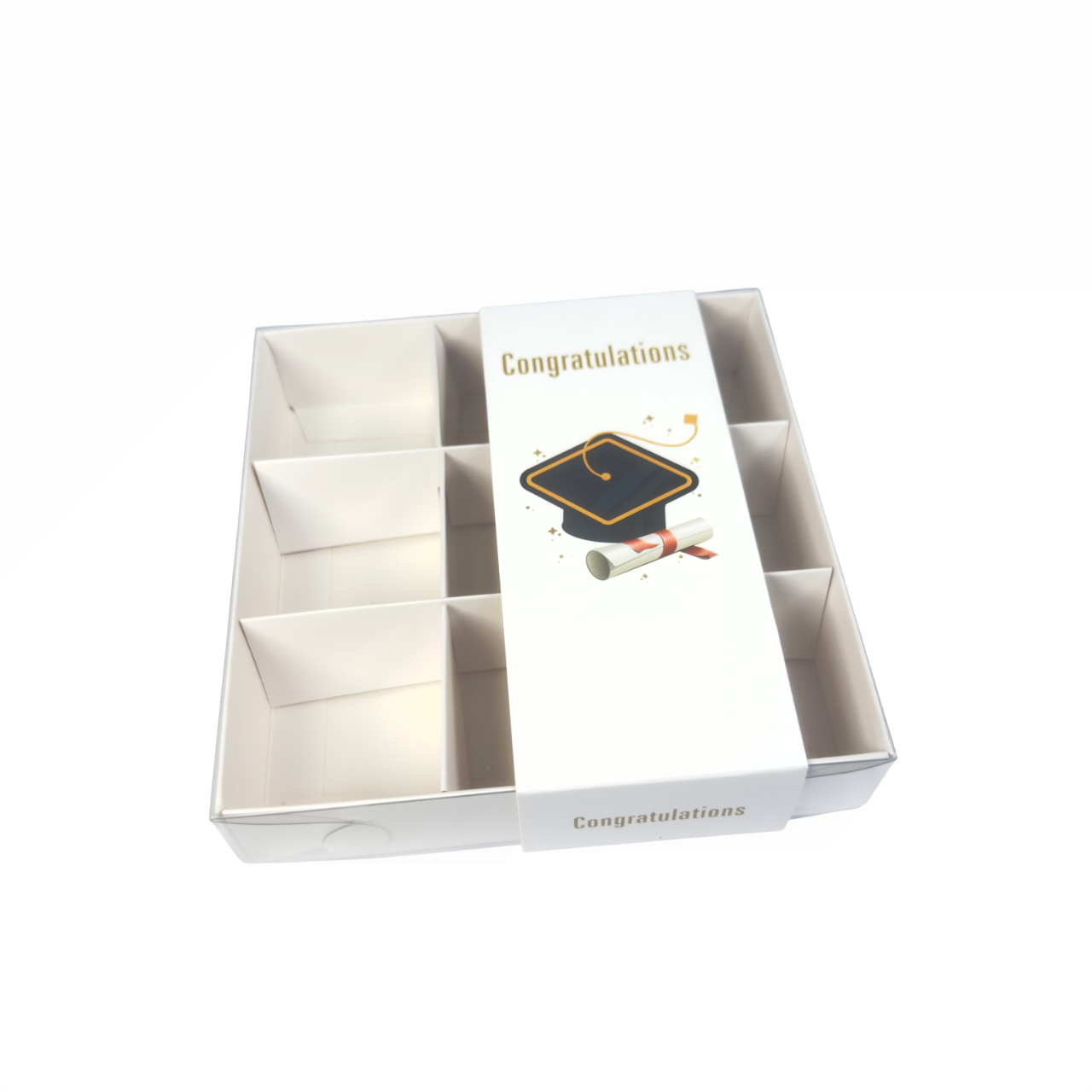 Clear Lid Box With Graduation Sleeve - 15 x 15 x 3.5cm