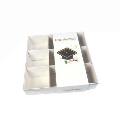 Clear Lid Box With Graduation Sleeve - 15 x 15 x 3.5cm