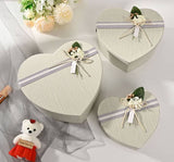 Fillable Textured Heart Gift Boxes - Set of 3