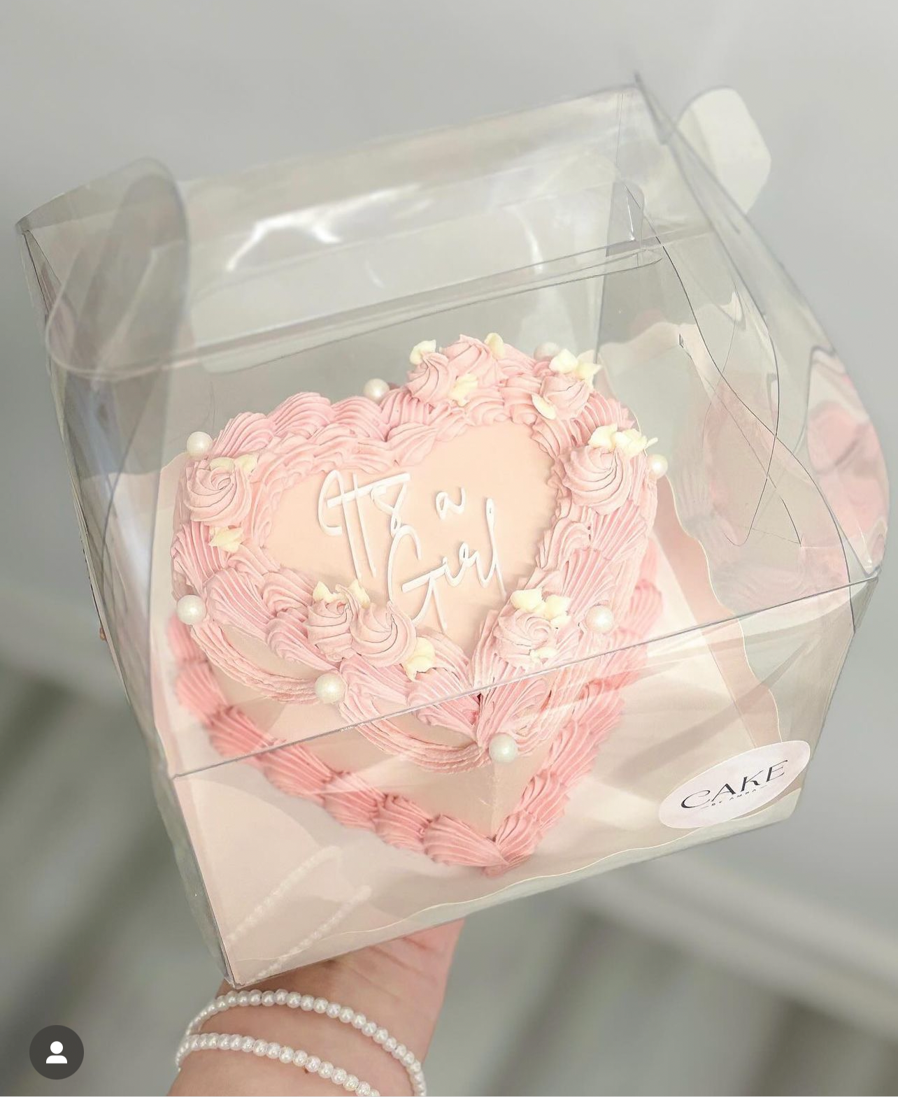 Clear Cake Box With Handle - 15x15x12/18cm - Fits 5 Inch Cake