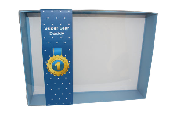 Clear Lid Box With Blue Super Star Daddy Sleeve - 26 x 20 x 5cm
