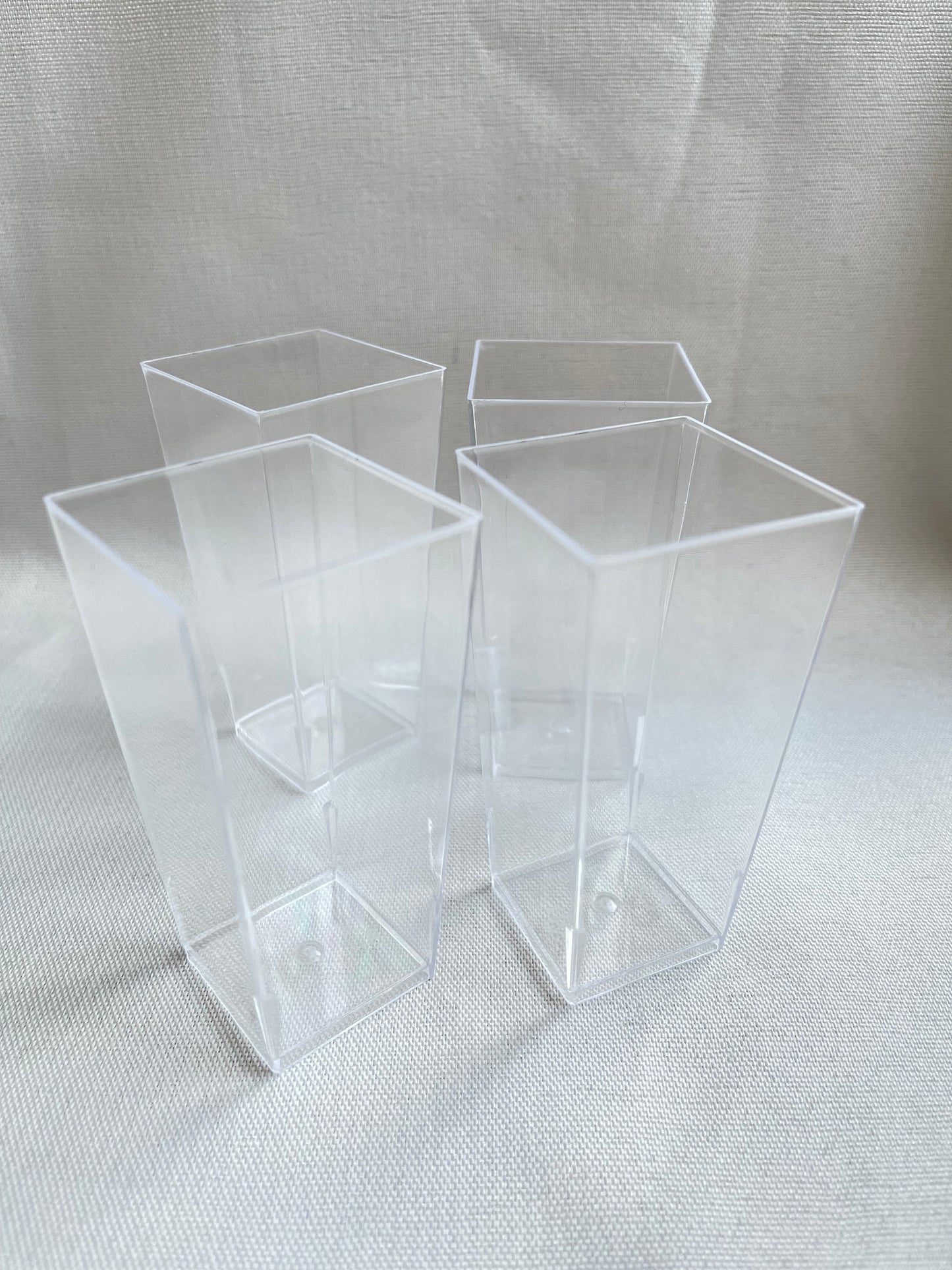 Transparent Dessert Cup/Shot Boxes with White Base (10 Pack) – 3 Sizes + Acrylic Dessert Cups Add-On