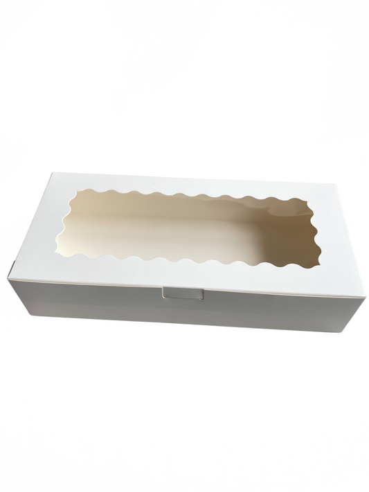 Bakery/Treat White Window Box - 30x14x6.5cm