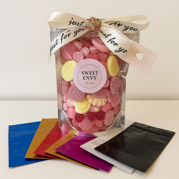Resealable Clear Sweet Bags - Multiple Colours