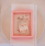 Clear Lid Pink Border Box - 12x9x3.5cm