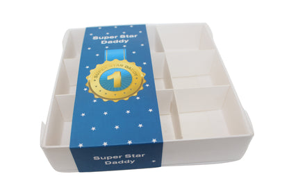 Clear Lid Box With Blue Super Star Daddy Sleeve - 15 x 15 x 3.5cm