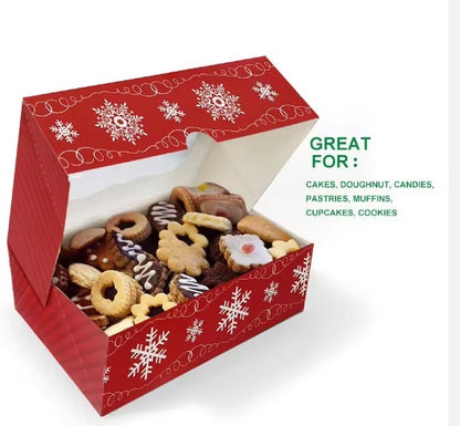 Christmas Window Bakery Boxes - 21.5 x 14.5 x 6.5 cm
